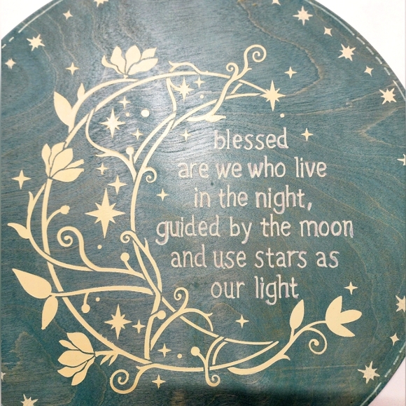 Handpainted Moon and Stars Wood Sign - Picture 3 of 5